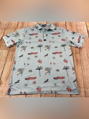 Mens Bad Birdie Golf Polo Shirt Size Large Grayhawk Club